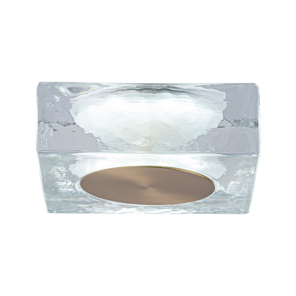 7.48 in. Modern Brass Square Dimmable Integrated LED Wall Sconce Clear Glass Bathroom Vanity Light