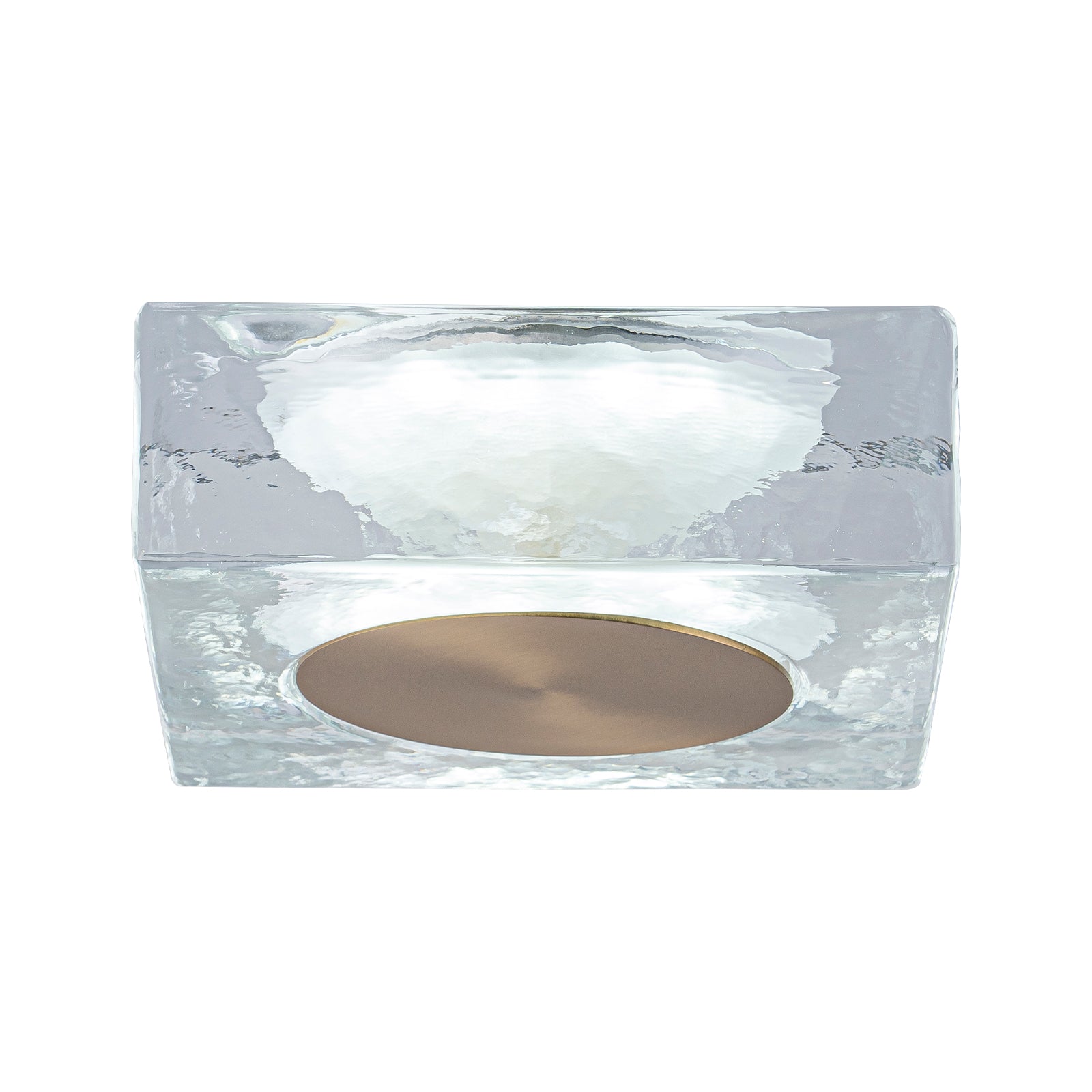 7.48 in. Modern Brass Square Dimmable Integrated LED Wall Sconce Clear Glass Bathroom Vanity Light