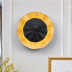 11.41 in. 13-Watt Matte Black and Gold Foil Round Dimmable Integrated LED Wall Sconce for Corridor
