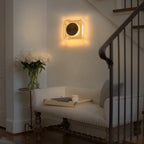 7.48 in. Modern Brass Square Dimmable Integrated LED Wall Sconce Clear Glass Bathroom Vanity Light