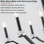 41 in. 8-Light Matte Black Traditional Candlestick Chandelier Modern Linear Candle Pendant Light