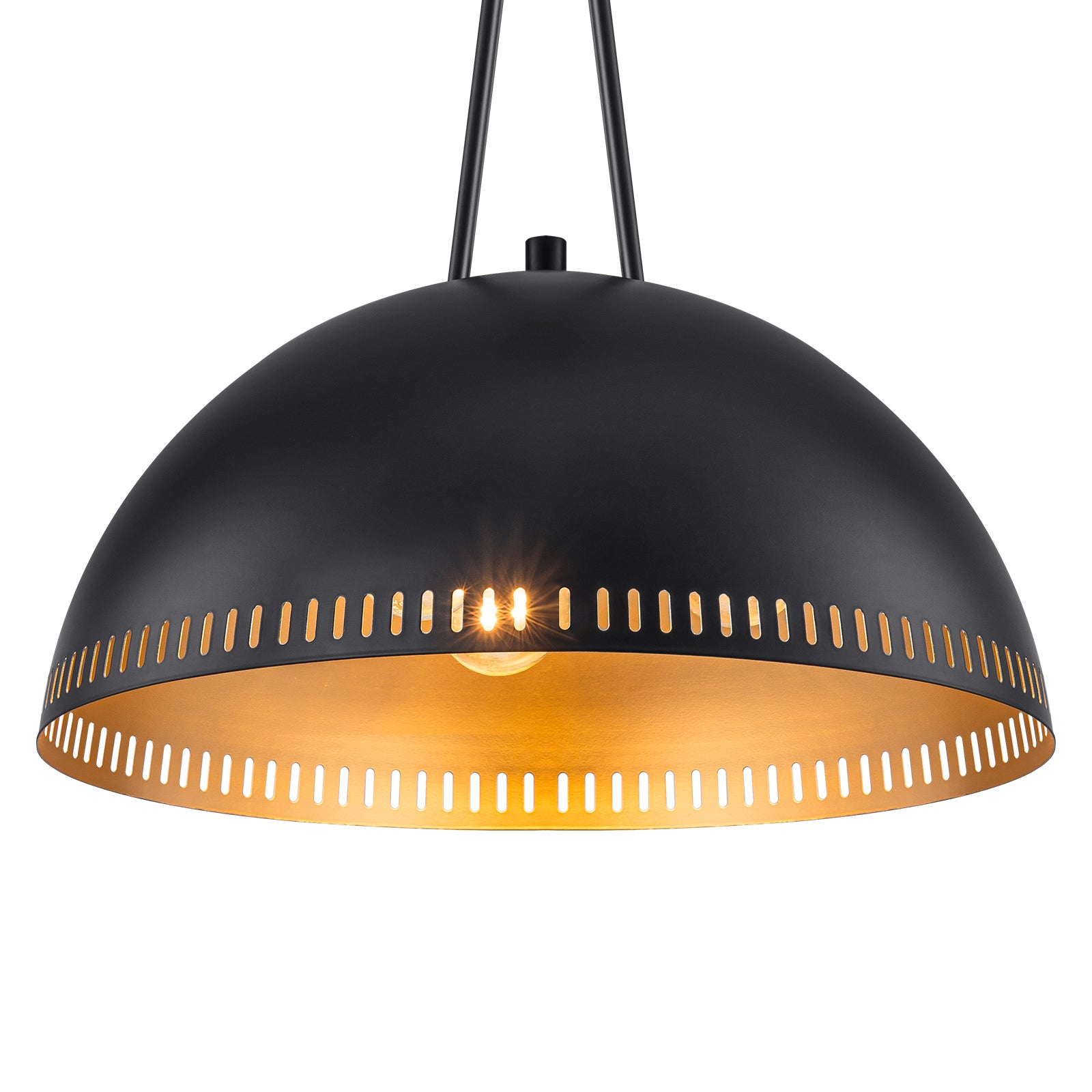 15.75 in. 3-Light Vintage Industrial Metal Dome Pendant Light Chandelier with Iron Shade for Kitchen, Dining