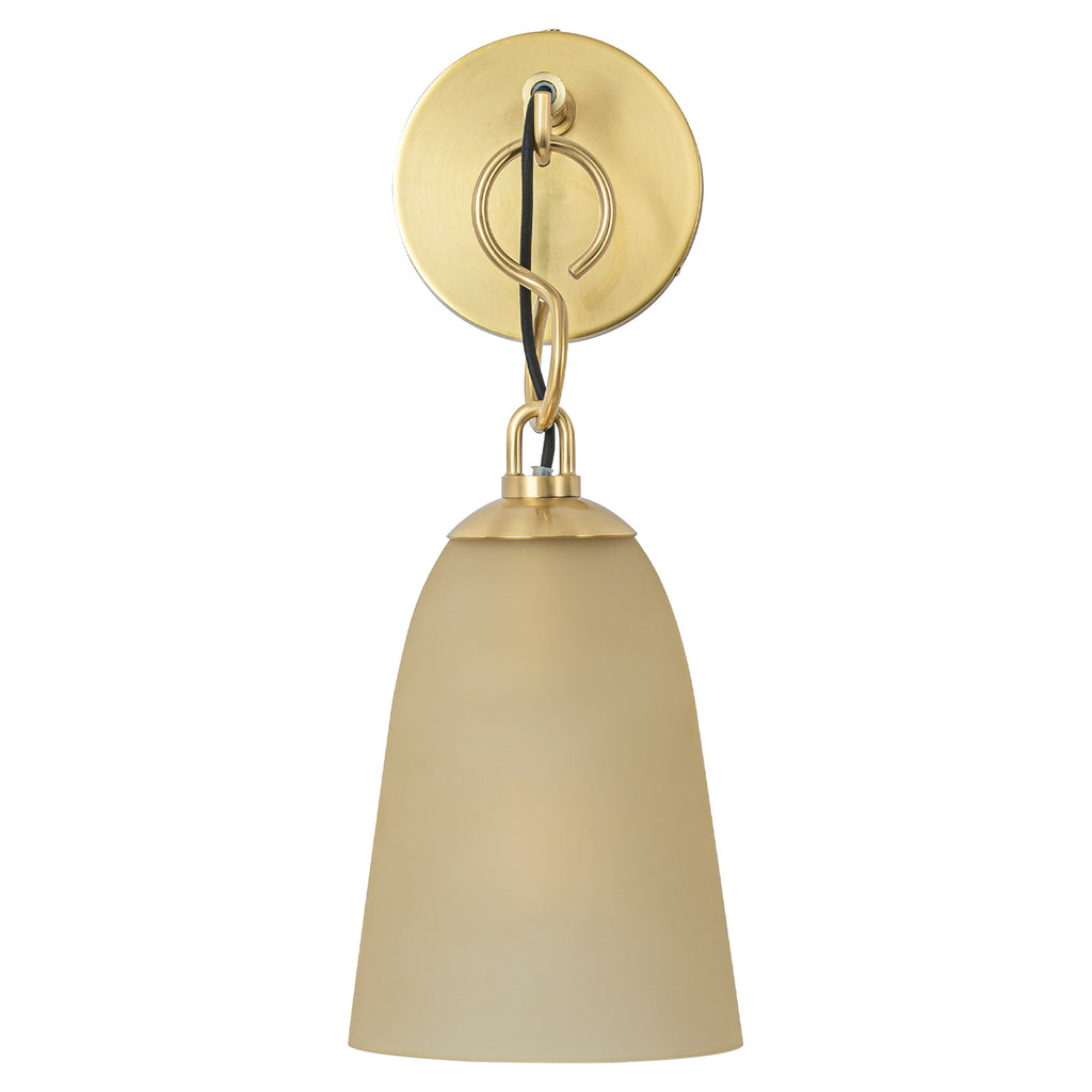 6 in. 1-Light Modern Brass Wall Sconce with Bell Frosted Glass Shade for Bedroom, Living Room, Hallway