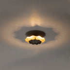11.41 in. 13-Watt Matte Black and Gold Foil Round Dimmable Integrated LED Wall Sconce for Corridor