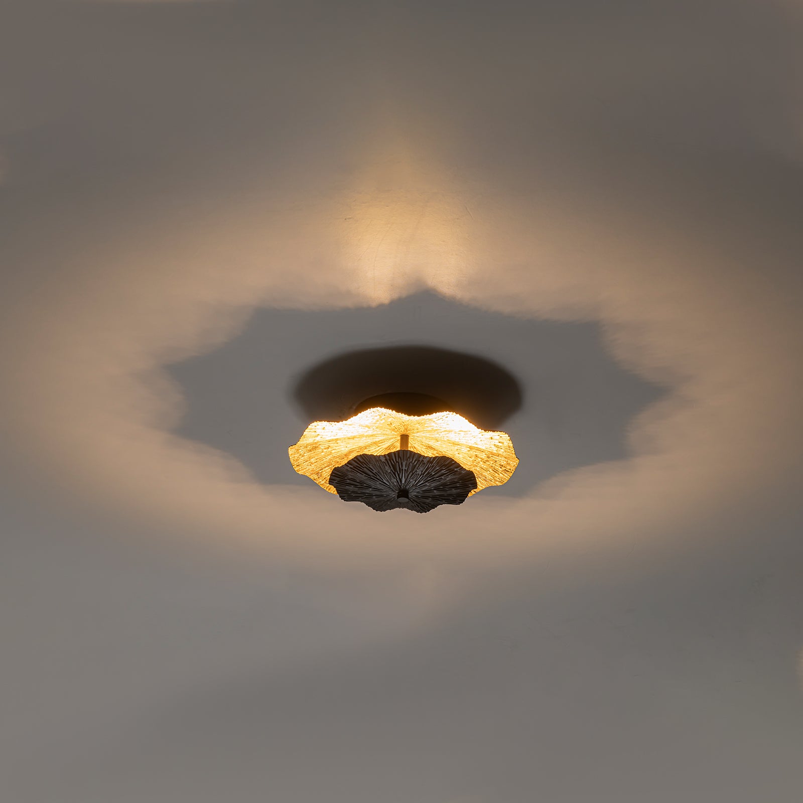 11.41 in. 13-Watt Matte Black and Gold Foil Round Dimmable Integrated LED Wall Sconce for Corridor