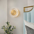 7.48 in. Modern Brass Round Dimmable Integrated LED Wall Sconce Clear Glass Bathroom Vanity Light