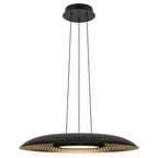 24-Watt 1 Light Modern Black Dome Dimmable LED Pendant Light Chandelier with Metal Shade for Dining Room, Kitchen Island
