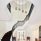 38.6 in. 4-Light Modern Black Linear Pendant Light with 2-Tier Glass Shades for Kitchen Island
