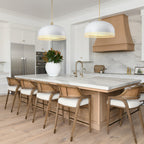 3-Light Gold Iron Semi-Domed Shape Pendant Light with Matte White Metal Shade Hollow Out Design for Living Room
