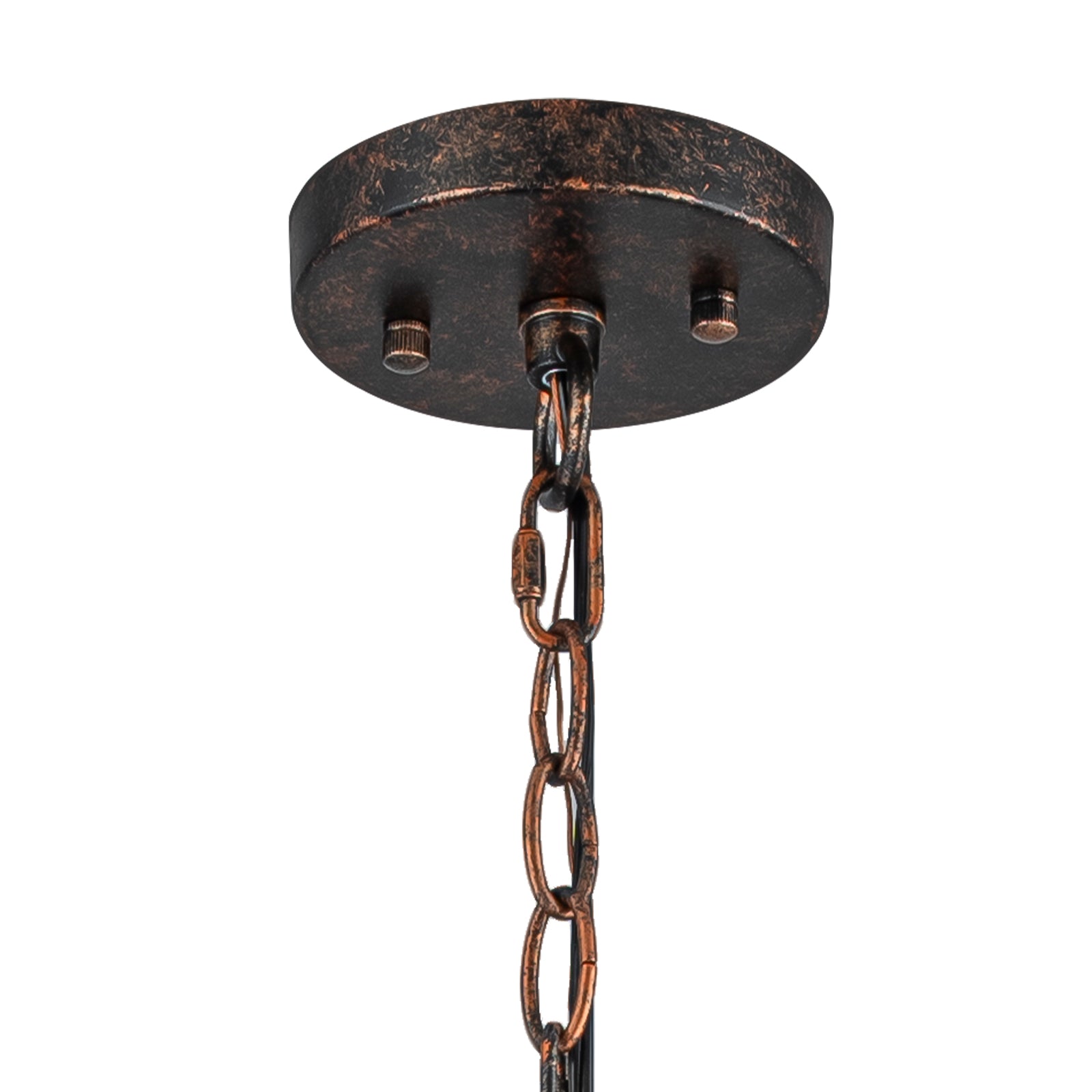 6.69 in. 1-Light Vintage Industrial U-Shaped Iron Pendant Light with Natural Onyx Shade