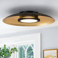 22.8 in. 1-Light Modern Industrial Black Dimmable LED Flush Mount Ceiling Light with Metal Dome Shade