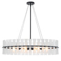6 Light Oval Chandelier Frosted Dining Room Linear Kitchen Island