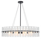 6 Light Oval Chandelier Frosted Dining Room Linear Kitchen Island