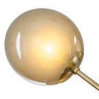 4/7-Light Mid-Century Modern Gold Cluster Chandelier with Coffee Globe Glass Shades
