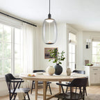 10-Watt 1-Light Modern Dimmable Integrated LED Pendant Light with Drum Shade for Kitchen Island