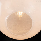 Chrome Modern Globe Hanging Pendant Light with White Bubble Glass Shade for Kitchen Island, Dining
