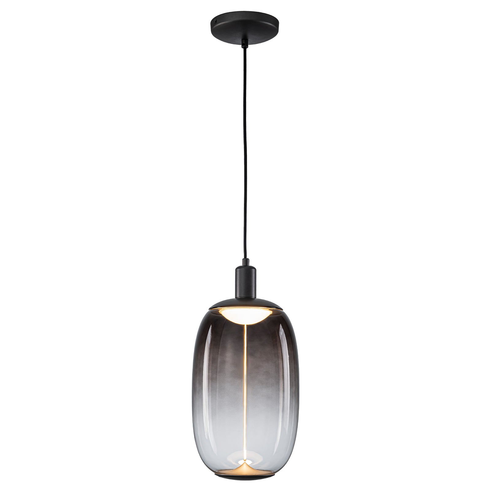 10-Watt 1-Light Modern Dimmable Integrated LED Pendant Light with Drum Shade for Kitchen Island