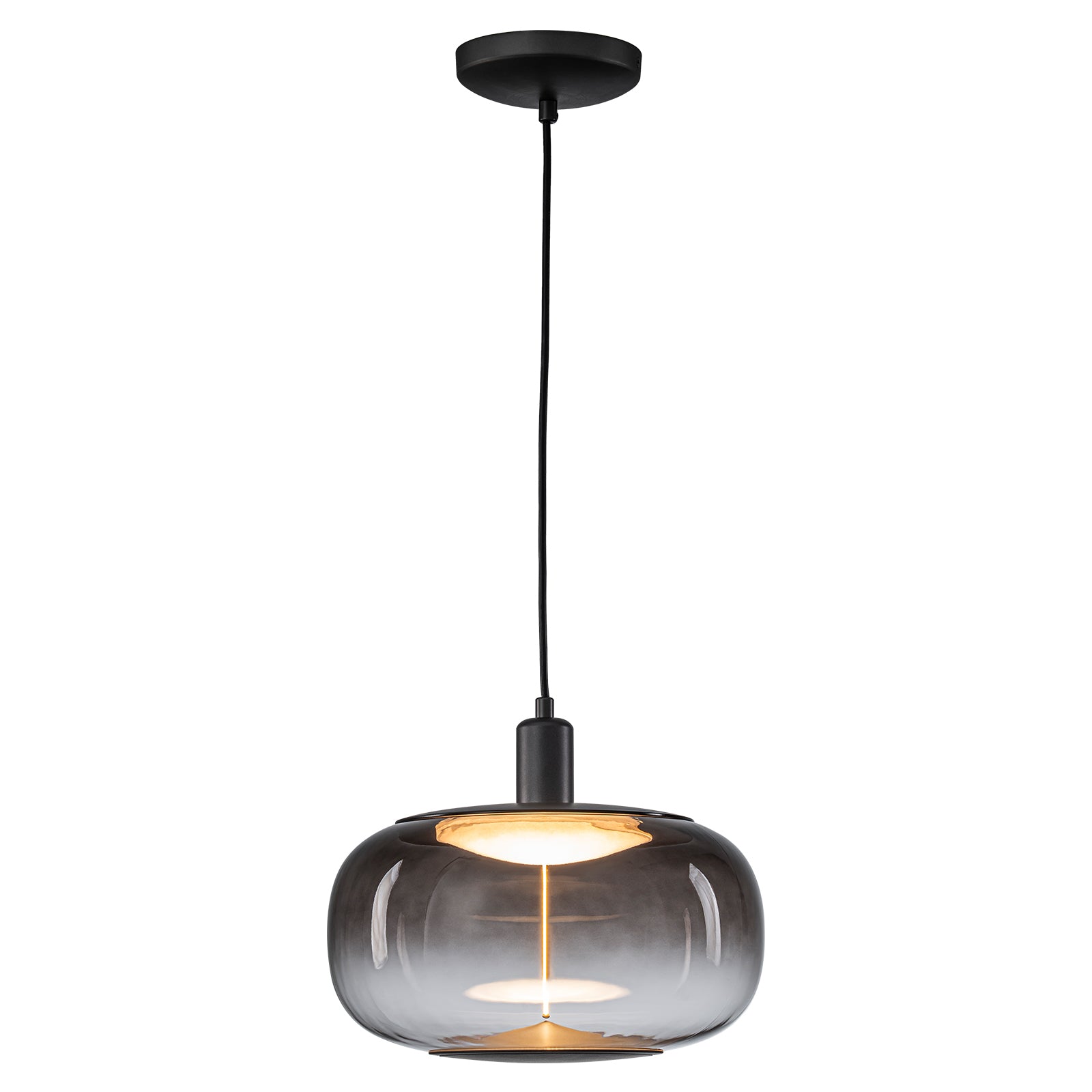10-Watt 1-Light Modern Dimmable Integrated LED Pendant Light with Drum Shade for Kitchen Island