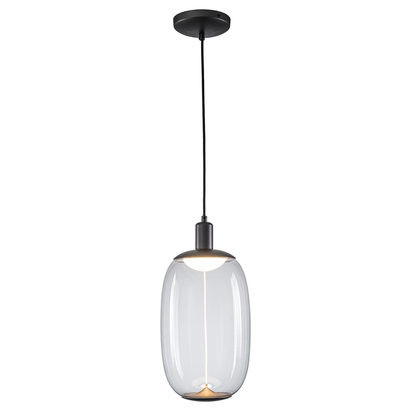10-Watt 1-Light Modern Dimmable Integrated LED Pendant Light with Drum Shade for Kitchen Island