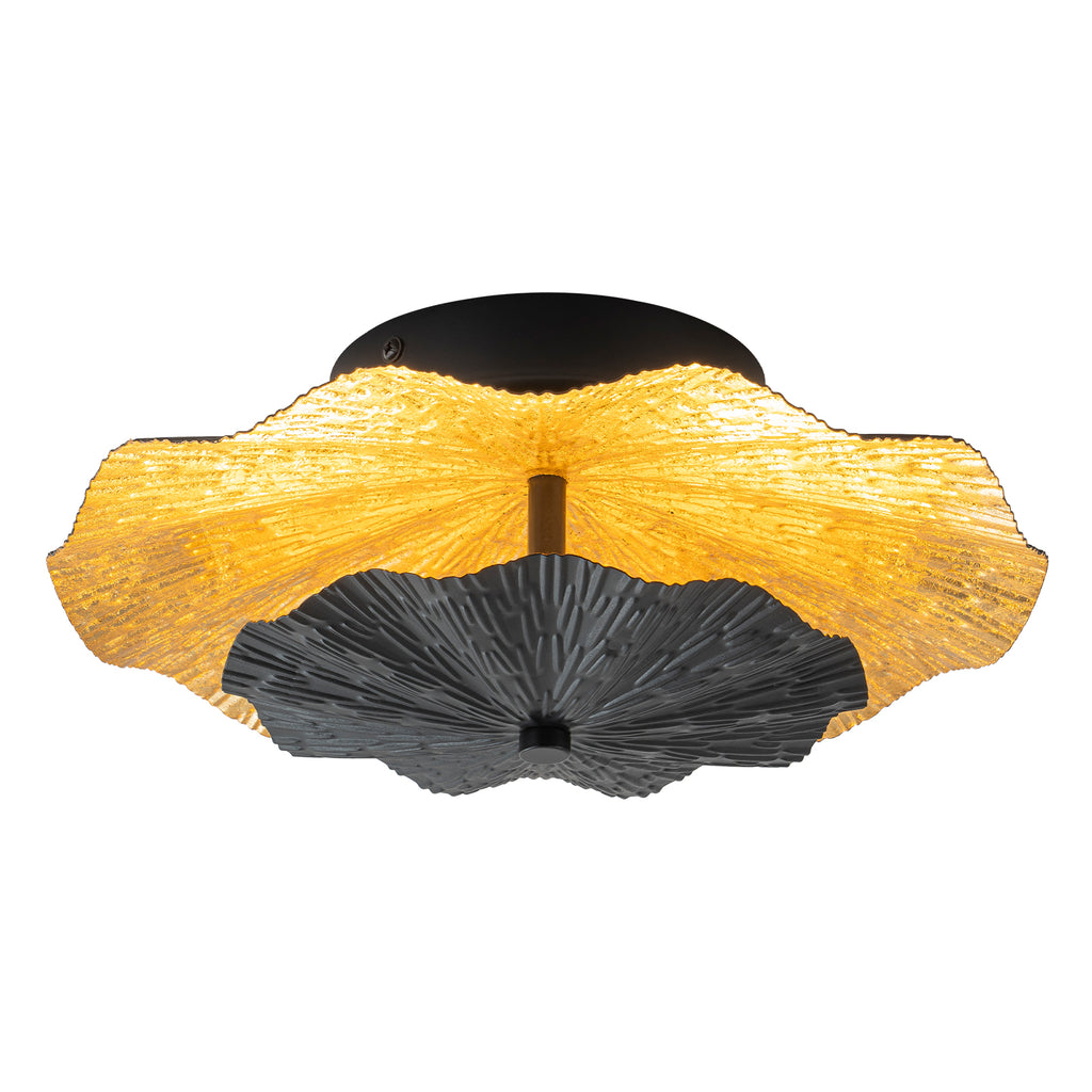 11.41 in. 13-Watt Matte Black and Gold Foil Round Dimmable Integrated LED Wall Sconce for Corridor