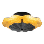11.41 in. 13-Watt Matte Black and Gold Foil Round Dimmable Integrated LED Wall Sconce for Corridor