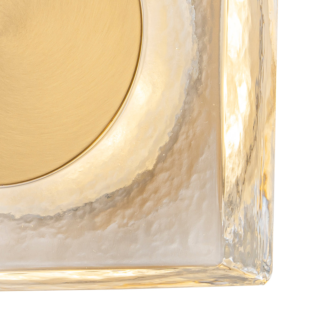 7.48 in. Modern Brass Square Dimmable Integrated LED Wall Sconce Clear Glass Bathroom Vanity Light