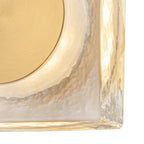 7.48 in. Modern Brass Square Dimmable Integrated LED Wall Sconce Clear Glass Bathroom Vanity Light