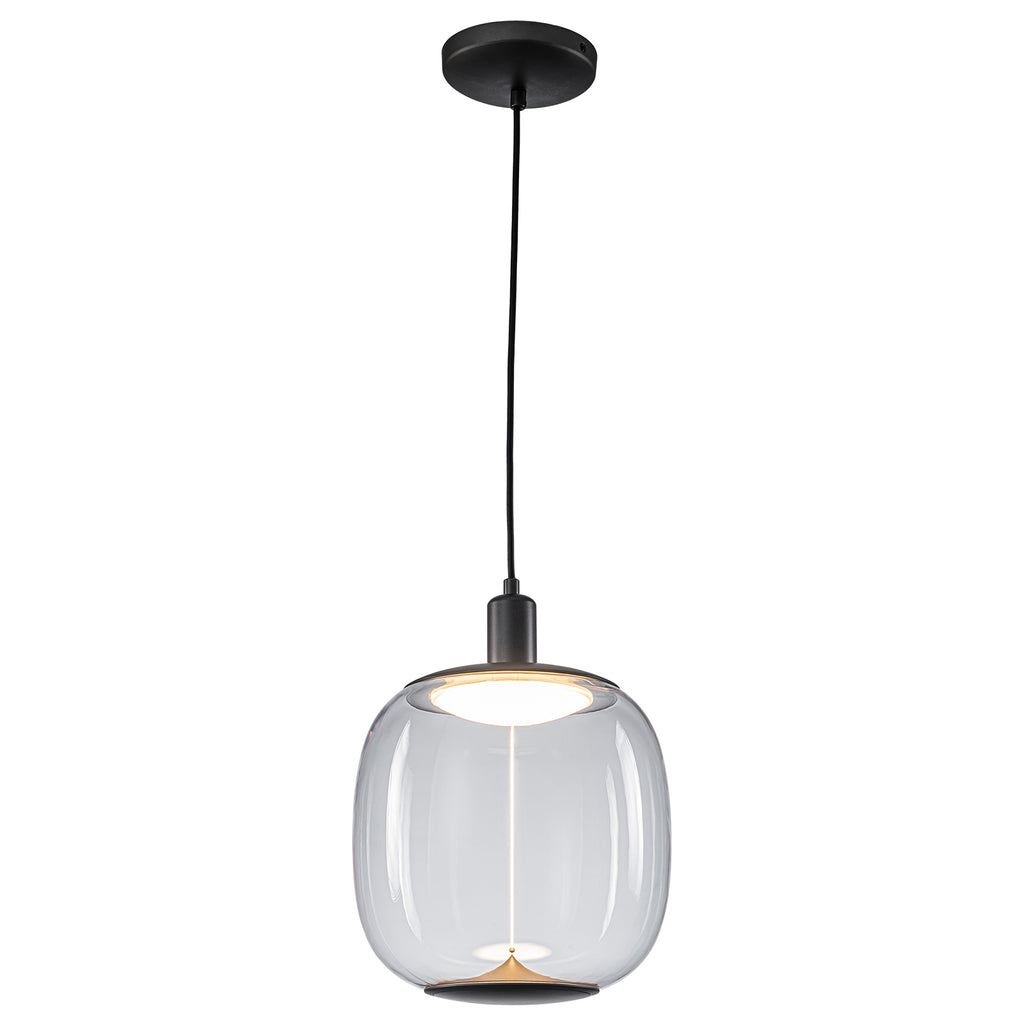 10-Watt 1-Light Modern Dimmable Integrated LED Pendant Light with Drum Shade for Kitchen Island