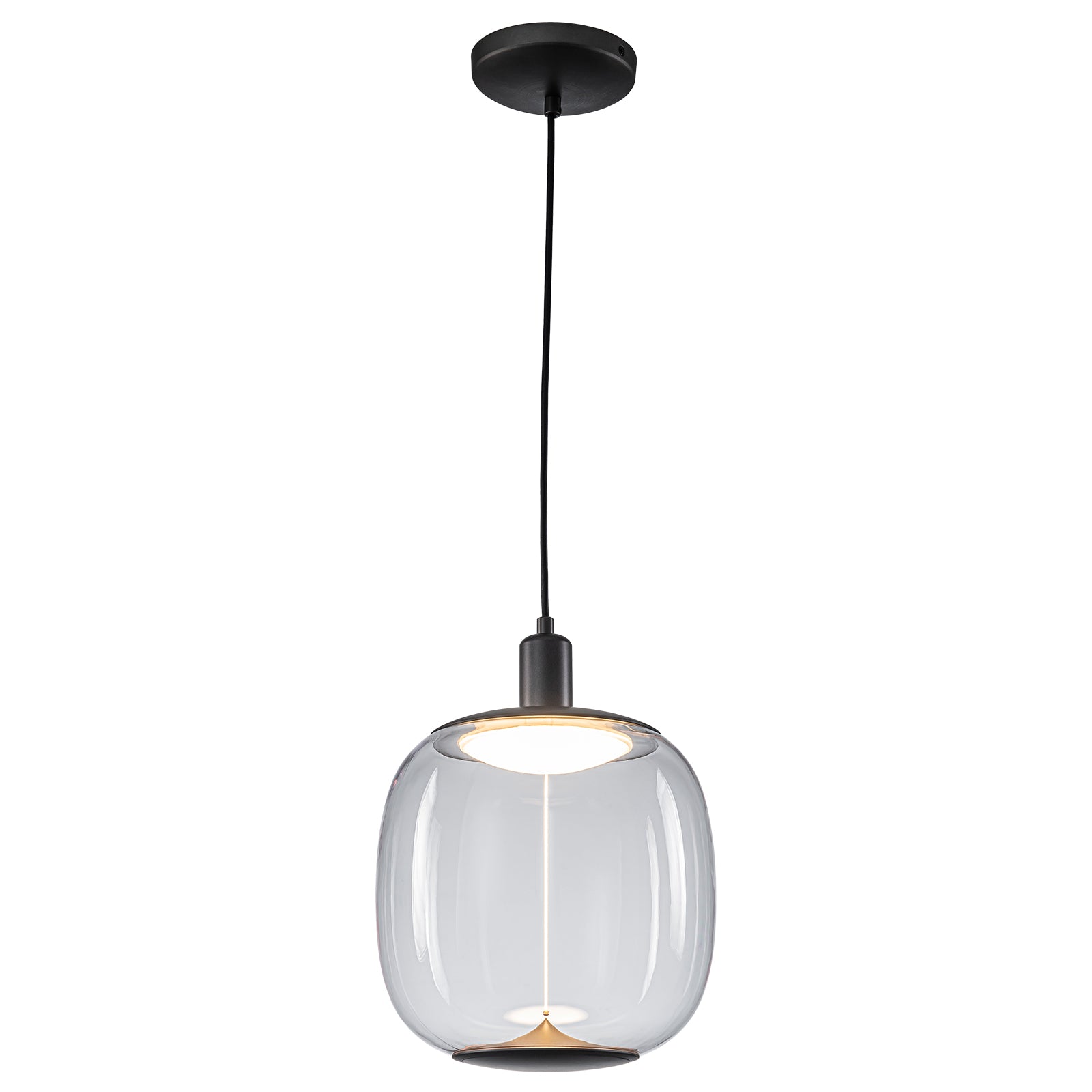 10-Watt 1-Light Modern Dimmable Integrated LED Pendant Light with Drum Shade for Kitchen Island