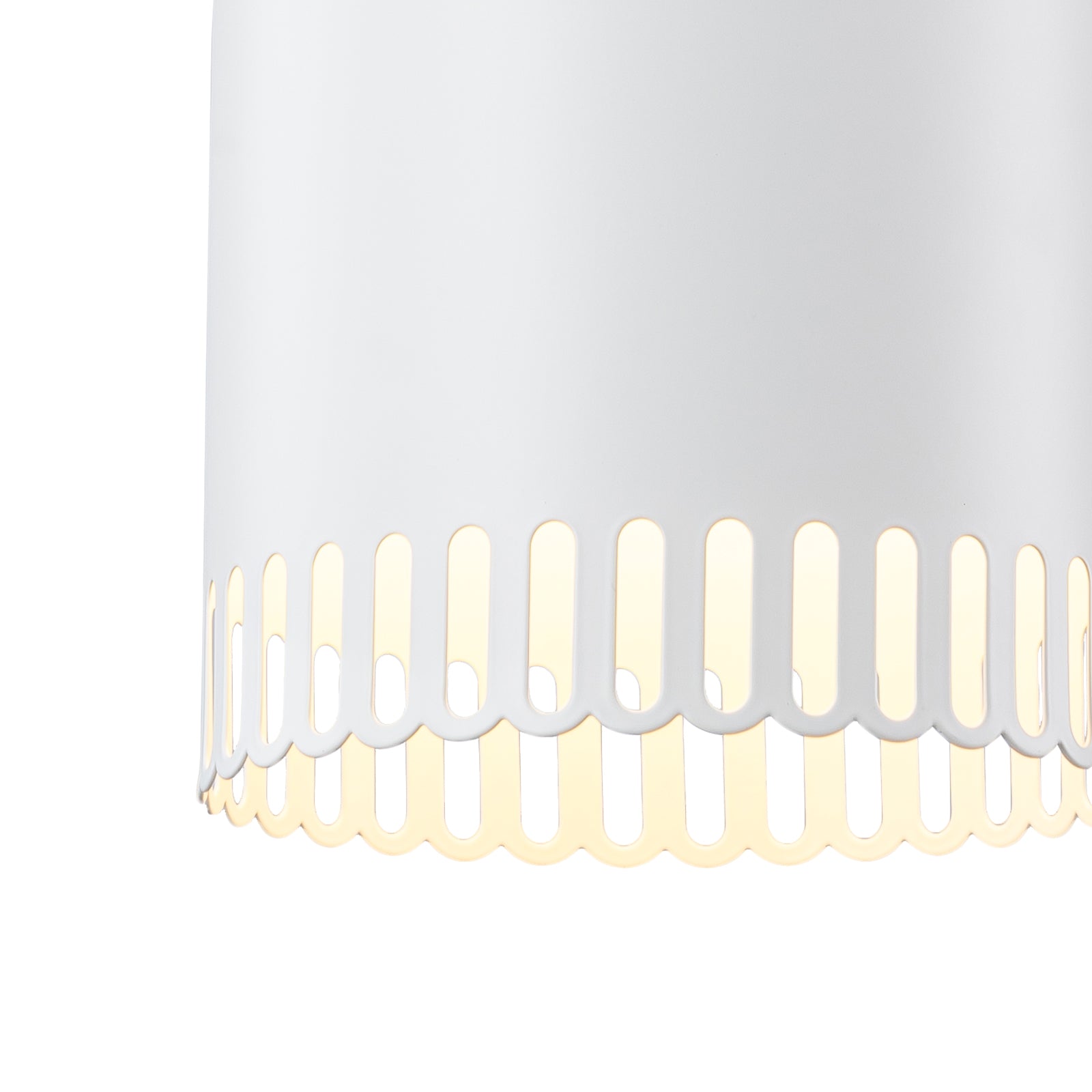 1-Light Gold Iron Semi-Domed Shape Pendant Light with Matte White Metal Shade Hollow Out Design for Living Room