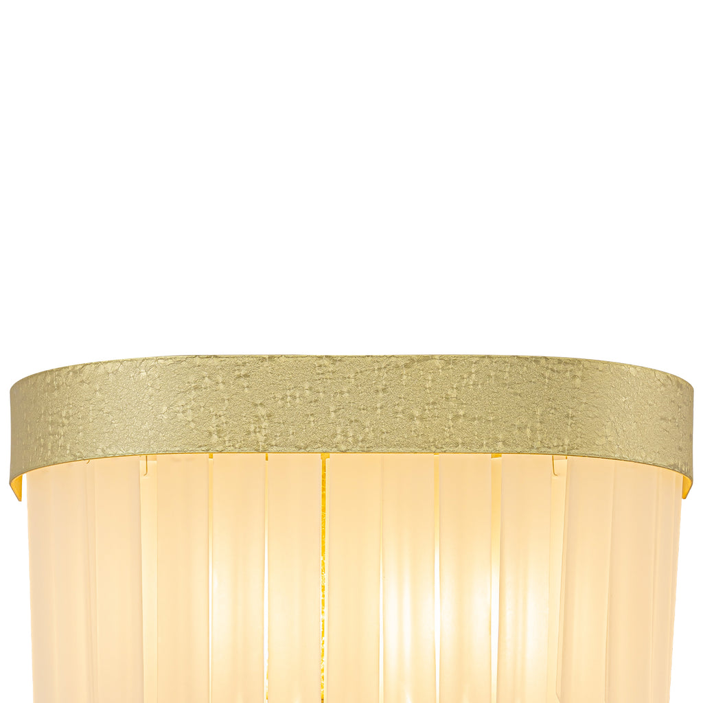 14.37 in. 2-Light Modern Gold Metal Wall Sconce with Frosted Glass Shades