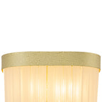 14.37 in. 2-Light Modern Gold Metal Wall Sconce with Frosted Glass Shades