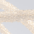 2-Light Modern Gold Double Ring Dimmable Integrated LED Chandelier Tiered Pendant Light with Crystal for Dining Room