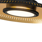 22.8 in. 1-Light Modern Industrial Black Dimmable LED Flush Mount Ceiling Light with Metal Dome Shade