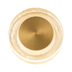 7.48 in. Modern Brass Round Dimmable Integrated LED Wall Sconce Clear Glass Bathroom Vanity Light