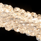 1-Light Modern Gold Metal Ring Crystal Integrated LED Pendant Light Dimmable Chandelier for Dining Room