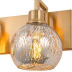 20.47 in. 3-Light Modern Gold Metal Linear Bathroom Vanity Light with Globe Mercury Glass Shades