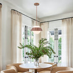 10.63 in. 1-Light Wooden Globe Hanging Pendant Light with White Glass Shade for Kitchen Island, Bedroom