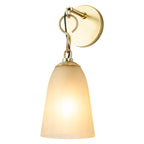 6 in. 1-Light Modern Brass Wall Sconce with Bell Frosted Glass Shade for Bedroom, Living Room, Hallway