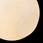 Chrome Modern Globe Hanging Pendant Light with White Bubble Glass Shade for Kitchen Island, Dining