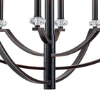 41 in. 8-Light Matte Black Traditional Candlestick Chandelier Modern Linear Candle Pendant Light