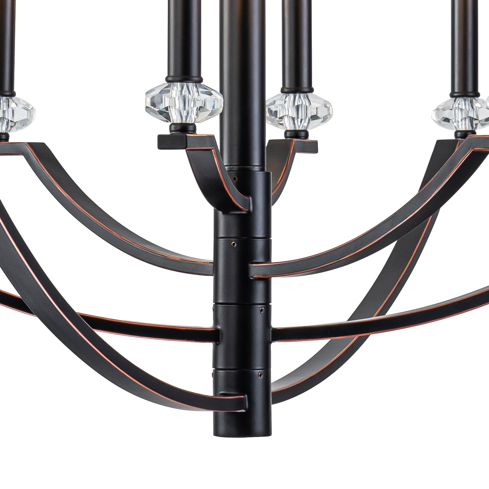 41 in. 8-Light Matte Black Traditional Candlestick Chandelier Modern Linear Candle Pendant Light