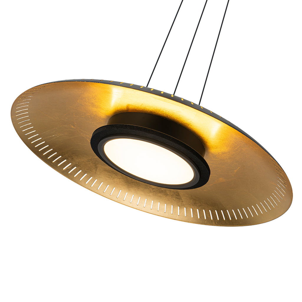 24-Watt 1 Light Modern Black Dome Dimmable LED Pendant Light Chandelier with Metal Shade for Dining Room, Kitchen Island