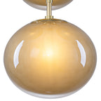 4/7-Light Mid-Century Modern Gold Cluster Chandelier with Coffee Globe Glass Shades