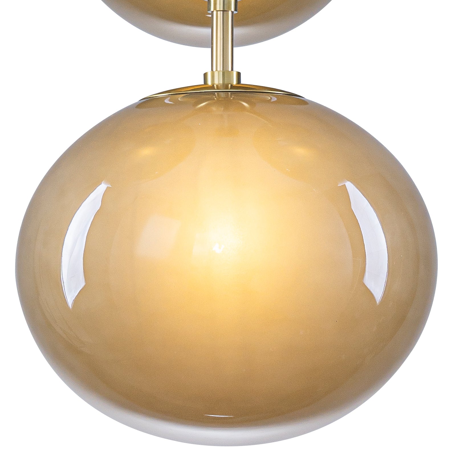 4/7-Light Mid-Century Modern Gold Cluster Chandelier with Coffee Globe Glass Shades