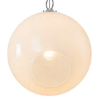 Chrome Modern Globe Hanging Pendant Light with White Bubble Glass Shade for Kitchen Island, Dining