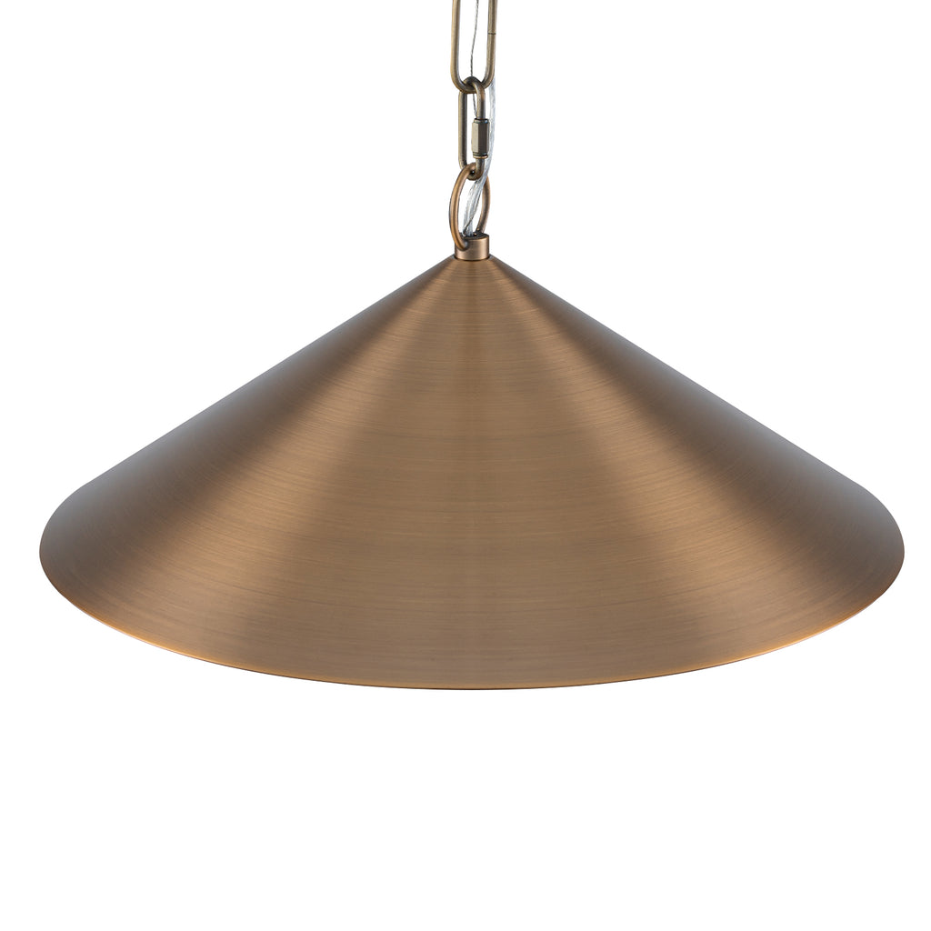 14.76 in. 60-Watt 1-Light Vintage Bronze Island Pendant Light with Cone Iron Shade for Kitchen, Dining Room