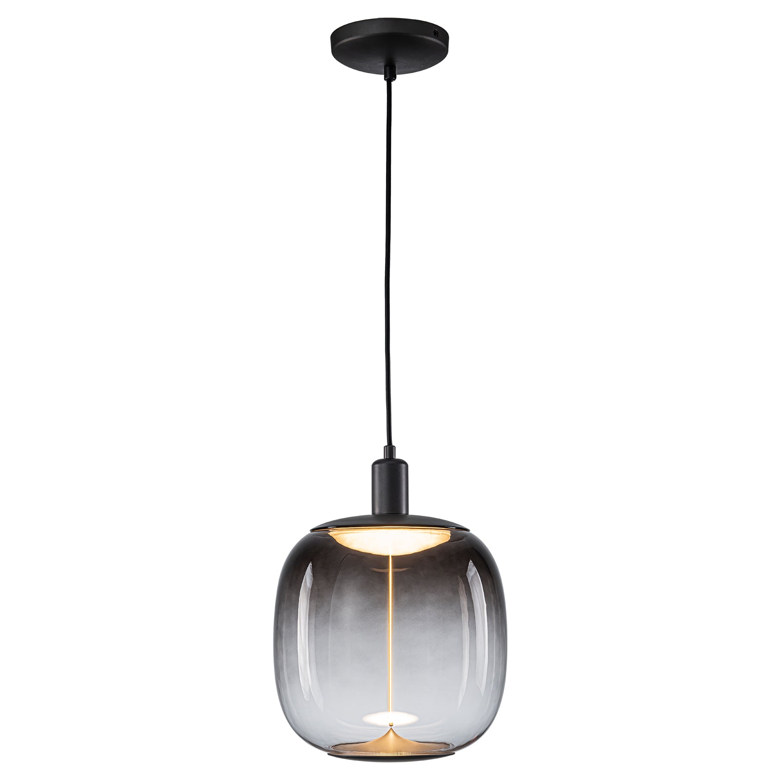 10-Watt 1-Light Modern Dimmable Integrated LED Pendant Light with Drum Shade for Kitchen Island