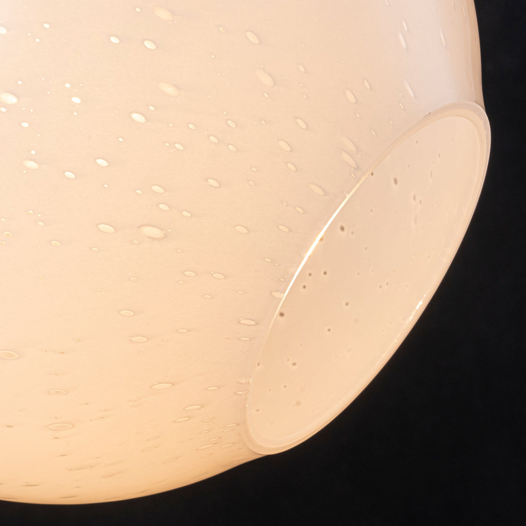 Chrome Modern Globe Hanging Pendant Light with White Bubble Glass Shade for Kitchen Island, Dining