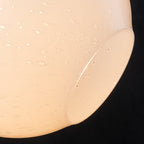 Chrome Modern Globe Hanging Pendant Light with White Bubble Glass Shade for Kitchen Island, Dining